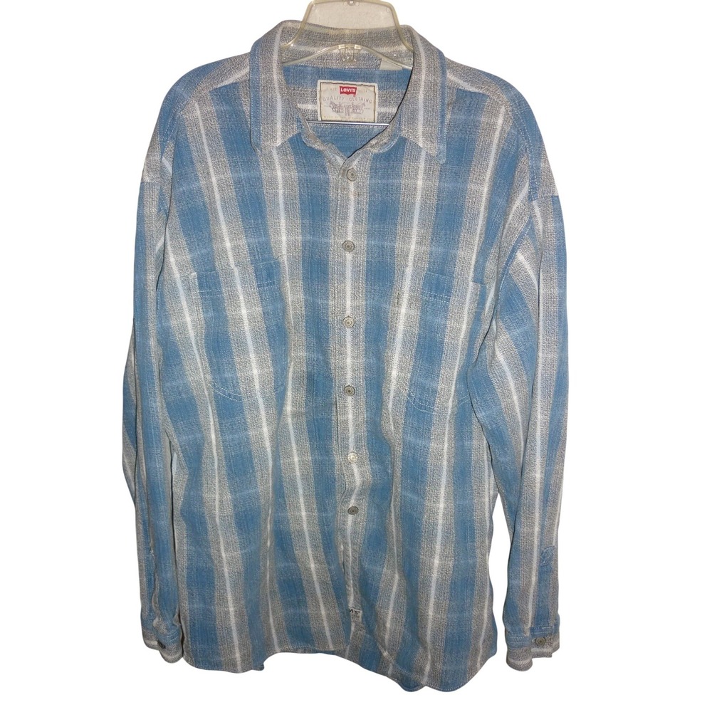 Vintage Levi Strauss Quality Clothing Mens Plaid Metal Buttons‎ Up Shirt XL